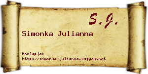 Simonka Julianna névjegykártya